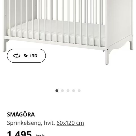 Smågøra sprinkelseng fra Ikea