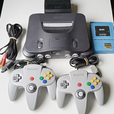 Nintendo 64 med 2 kontroller & HDMI !