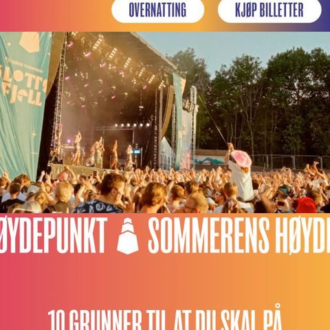 Slottsfjell 2 dagers festivalpass MED natten OBOS