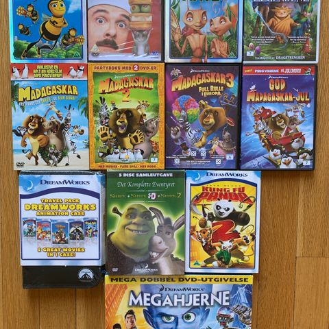 Dreamworks DVD samling (norsk tale/tekst)