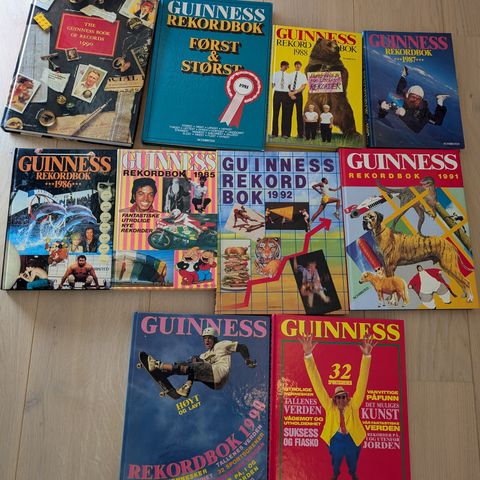 Guiness Rekordbok 80-90 tallet gis bort