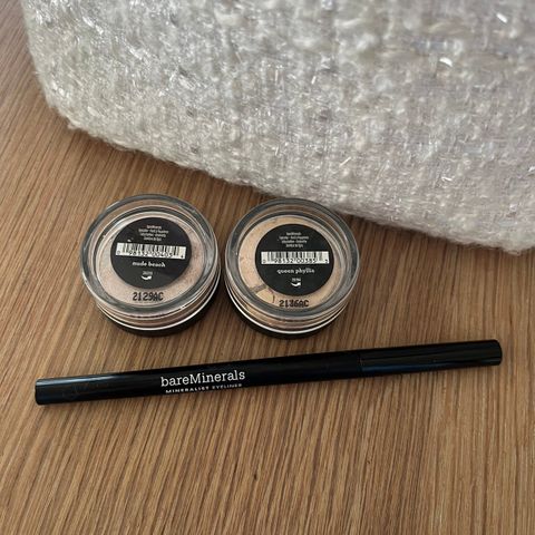 Ubrukt BareMinerals øyesminke (glitter øyenskygge og eyeliner)