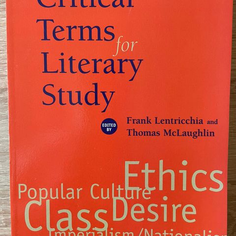 Critical terms for literary study, second edition