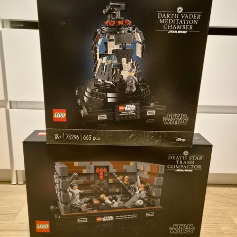 2 Nye Lego Star Wars Diorama: Darth Vader 75296 + 75339 Trash Compactor
