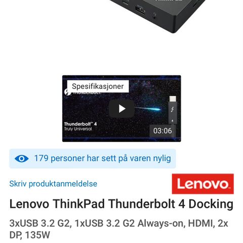 Lenovo  Thinkpad thunderbolt 4 docking