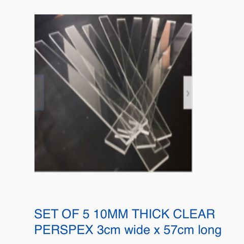 Perspex striper 10mm tykke 3cmx57cm