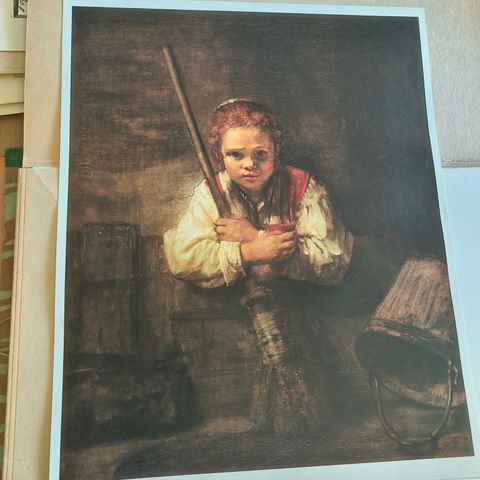 Girl With Broom - Poster . Printed in Switzerland by Kunstkreis Lucerne