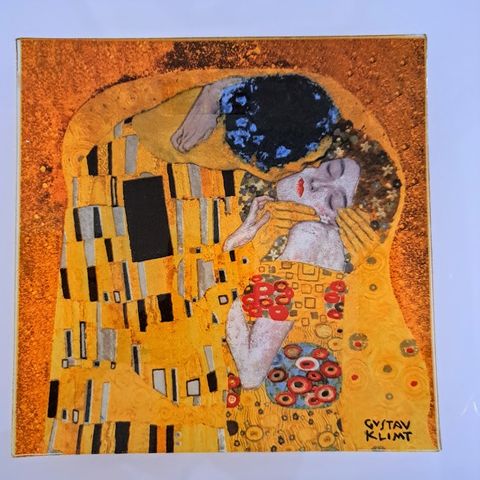 Gustav Klimt Kyss smykkeskrin av glass