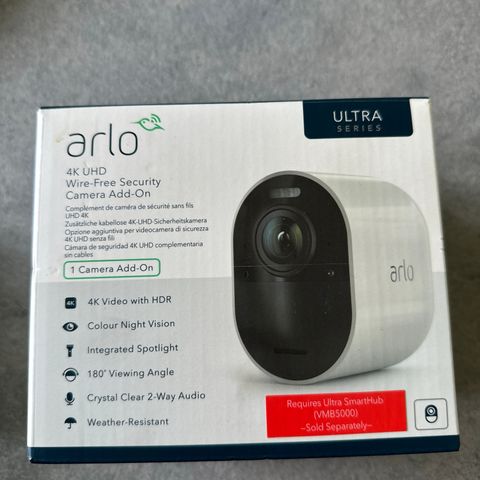 Arlo Ultra 4K trådløst overvåkningskamera (ekstra)