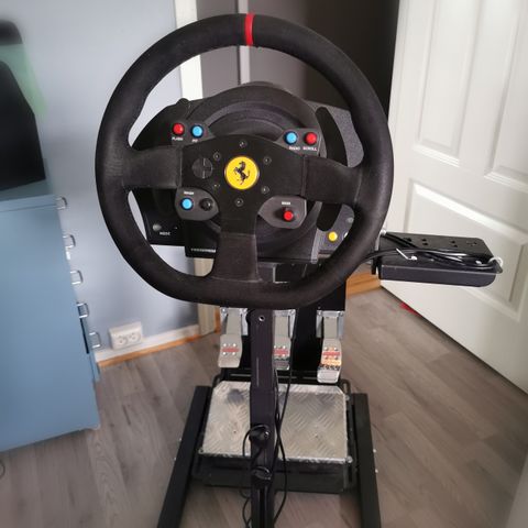 Thrustmaster TX, T3A-pro, Ferrari 599XX alcantara og Nextlevel Racing Stand Lite