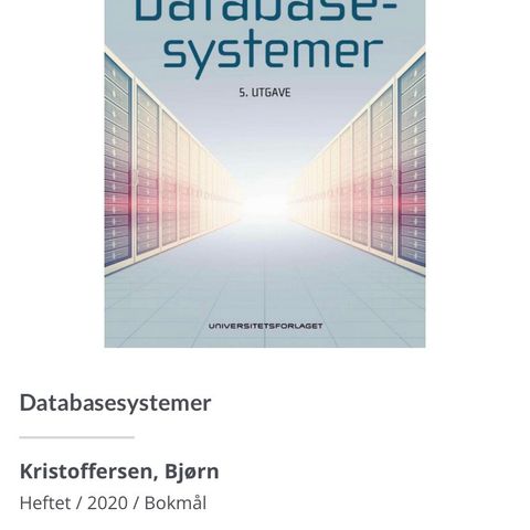 Databasesystemer bok