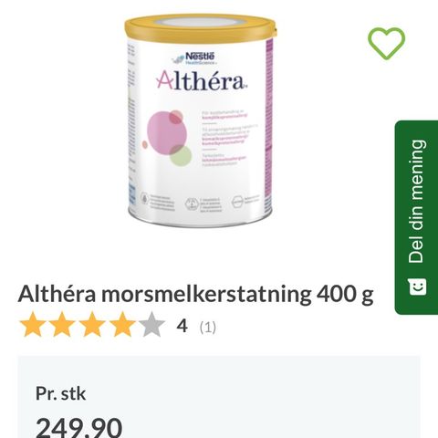 Althera morsmelkerstatning