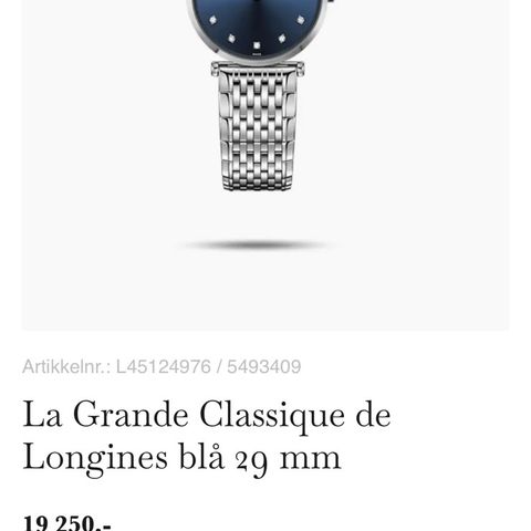 Klokke fra Longines