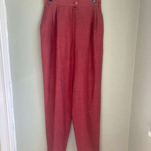 Linen blend high waist vintage trousers
