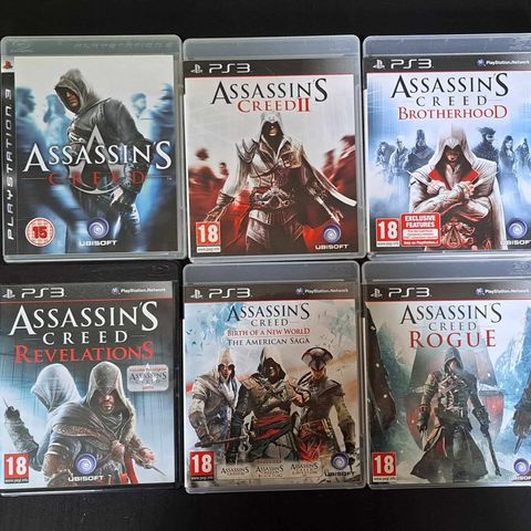 PS3 Assassin's creed spill 6 stk.