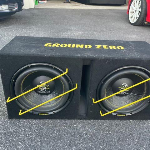 Ground zero 2x12 med 1500 wt rms forsterker