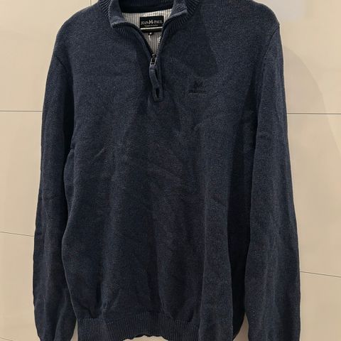 Jean Paul Antibes Halfzip genser blå str. M