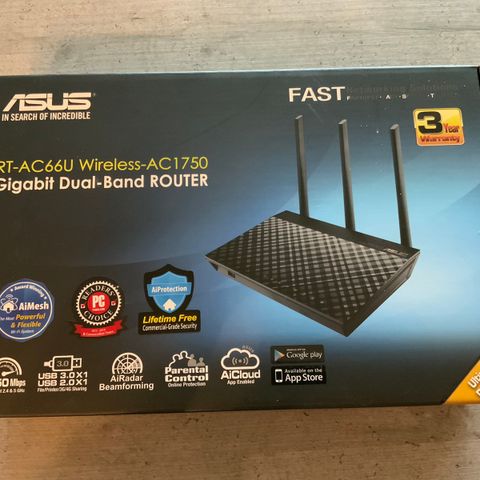 Asus RT-AC66U trådløs router selges.