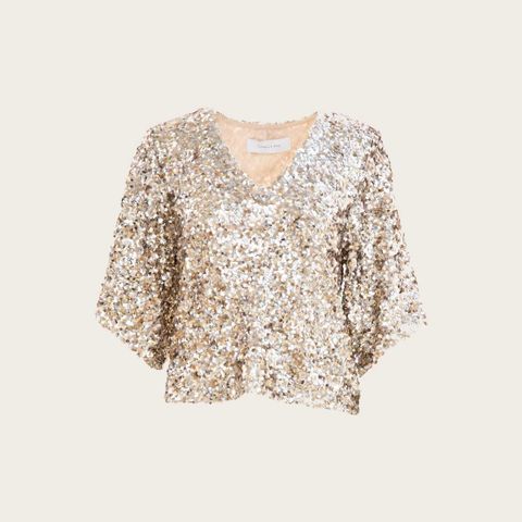 Camilla Phil, Tony Sequin Top - Champagne