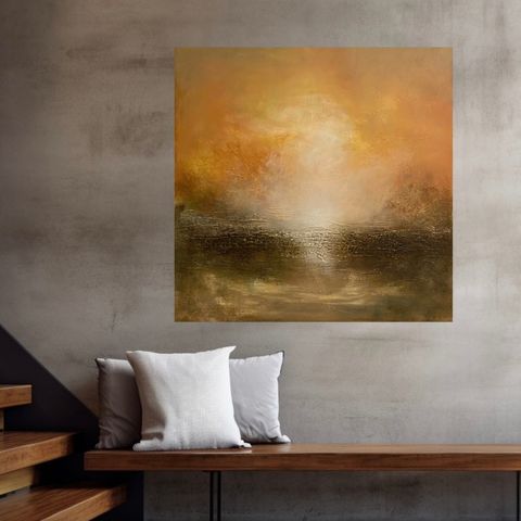 «Foggy sunset» 90 x 90 cm, deep edge kant