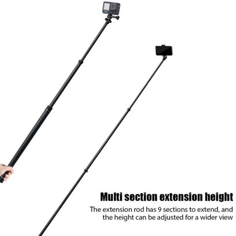 3 meters selfiestang. Carbon Selfie stick for Insta360, GoPro, DJI,action camera