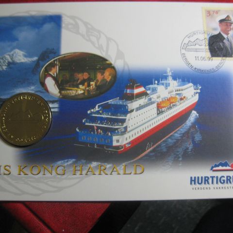 Myntbrev Hurtigruten  M/S Kong Harald   1999