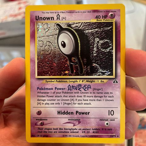 Pokemon Kort - Unown A - 14/75 - Holo Unlimited