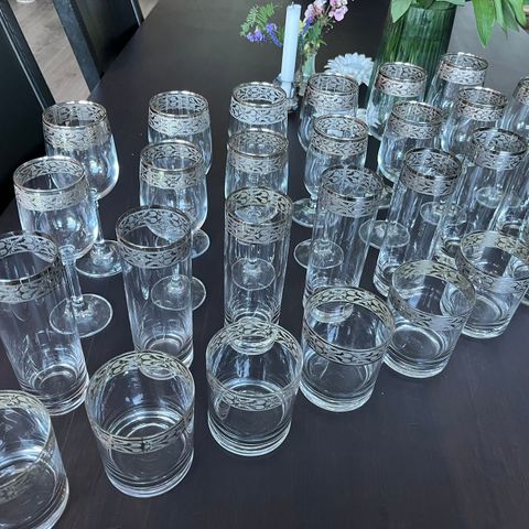 Glass samling (Rødvin, hvitvin, drink og wiskey)