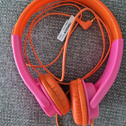 Roxcore hodetelefoner (on-ear)/headset for barn, rosa og oransje.