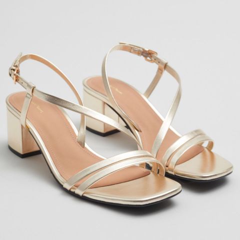 & Other Stories  Strappy Block Heel Leather Sandals