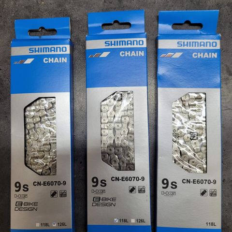 Shimano CN-E6070 Bicycle Chain E-Bike 9-gir grey