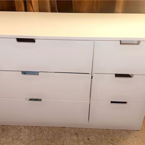 Nordli Kommode fra IKEA - 6 skuffer, hvit, 120x76 cm