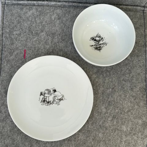 Flåklypa tallerken + Dyptallerken i porselen fra MAGNOR