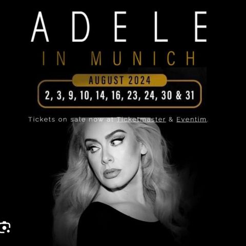 2x sitteplasser Adele in Munich 24.august