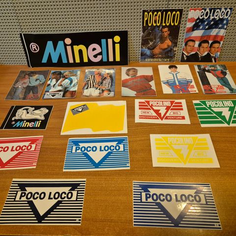 Klistremerker fra 80 tallet Poco Loco,  Pocolino, Minelli