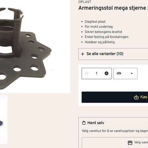 armeringssko armeringsstol med plate mega stjerne 25/30