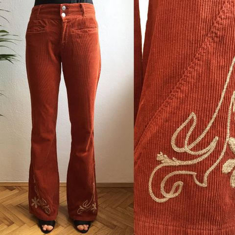 90s does 70s Slengbukse Bell Bottoms Hippie Festival Boho Corduroy