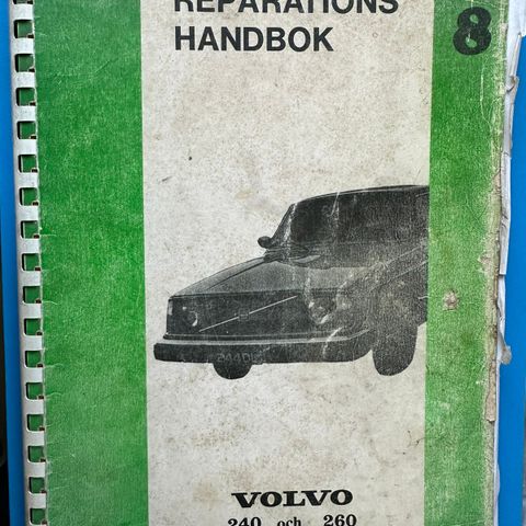 Gammel reparasjonshåndbok til Volvo 240/260 - 1975-1977