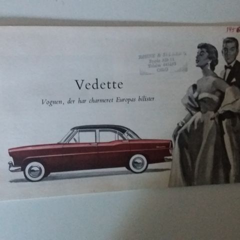 Ford Vedette -brosjyre.