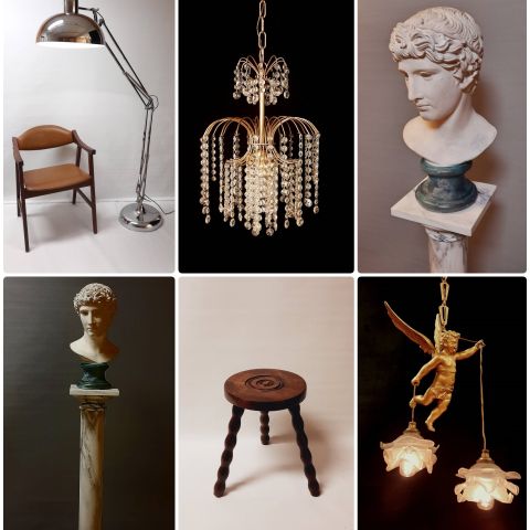 Engel, lampe, pidestall, skulptur, lysekrone, prisme, krakk