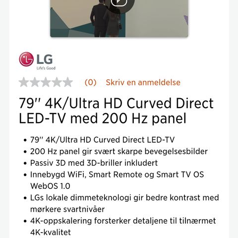 LG 79UG880V 79" Led tv