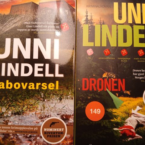 2 stk Krimbøker til salgs Unni Lindell