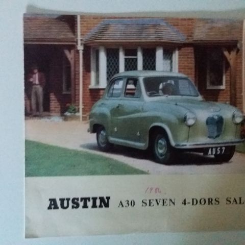 Austin A30 Seven -brosjyre. (NORSK)