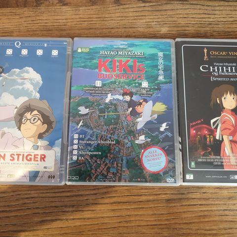 DVD 3x Studio Ghibli filmer