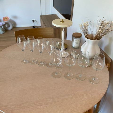 Vinglass og champagneglass 9stk fra glassmagasinet