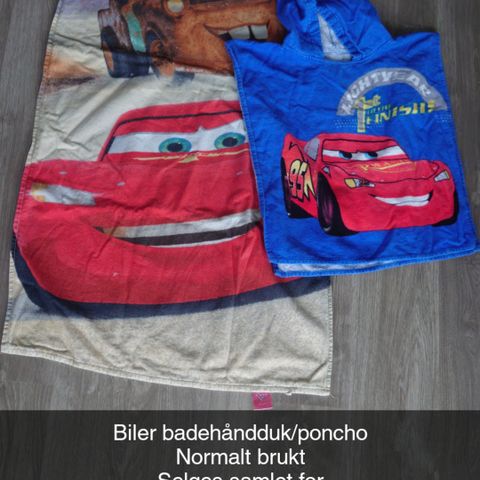 Lynet Mcqueen/biler badehåndkle og poncho