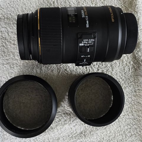 Sigma 105mm f2,8 EX DG Macro HSM til Nikon selges