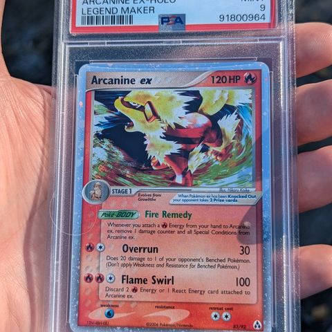 Arcanine Ex 83/92 PSA 9 Mint 💎🔥