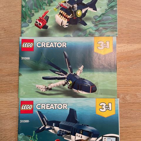 Lego Deep Sea Creatures 31088 (3 i 1) - 100% komplett