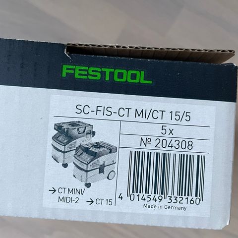 4stk Festool støvsugerposer CT mini/midi 2